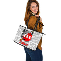 American Samoa Polynesian Large Leather Tote - Fagasa - Polynesian Pride