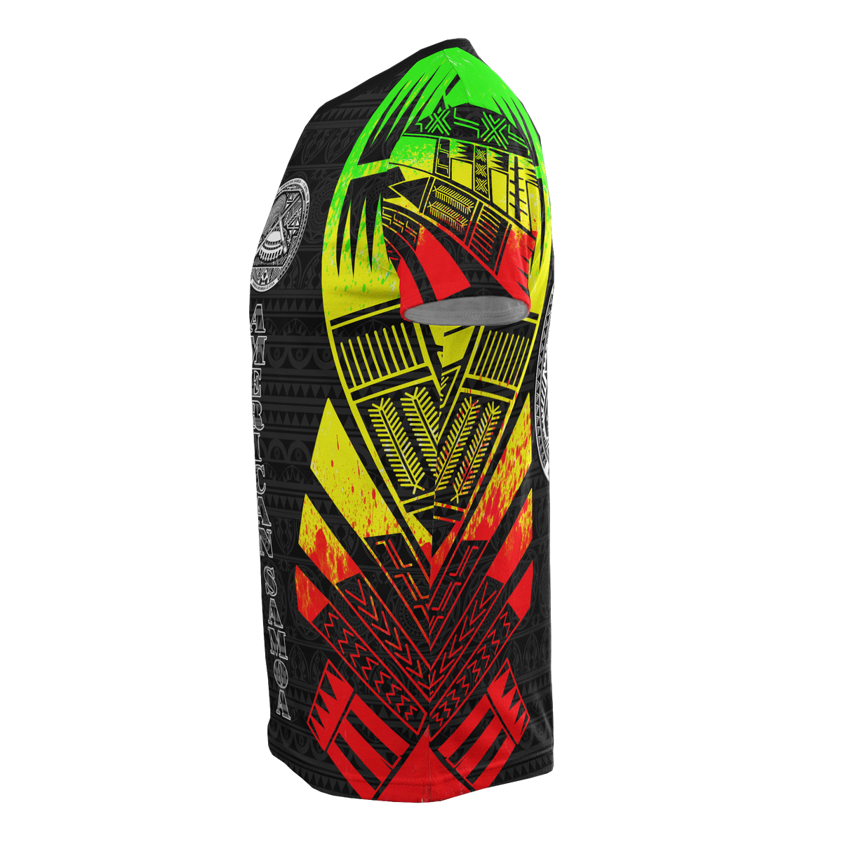 American Samoa T Shirt American Samoan Seal Polynesian Tattoo Reggae Style - Polynesian Pride