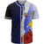 Papua New Guinea Polynesian Custom Personalised Baseball Shirt - Coat Of Arm With Hibiscus Blue Unisex Blue - Polynesian Pride