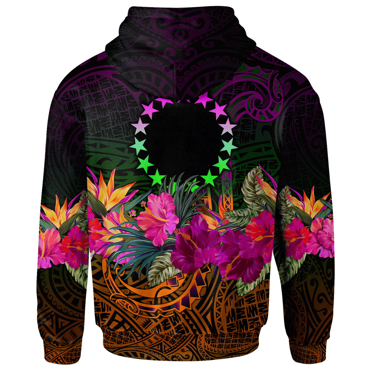 Cook Islands Custom Polynesian Hoodie Summer Hibiscus - Polynesian Pride