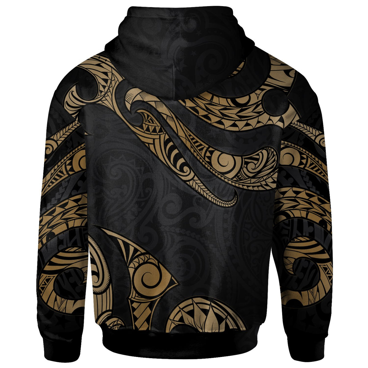 American Samoa Polynesian Custom Hoodie Polynesian Tattoo Gold Version - Polynesian Pride
