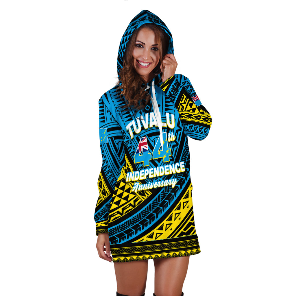 Tuvalu Hoodie Dress 44th Independence Anniversary - Tribal Pattern - LT12 - Polynesian Pride