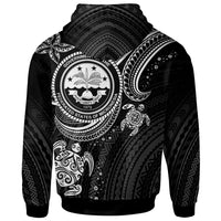 Federated States of Micronesia Custom Zip up Hoodie Coat of Arm with White Turtle - Polynesian Pride