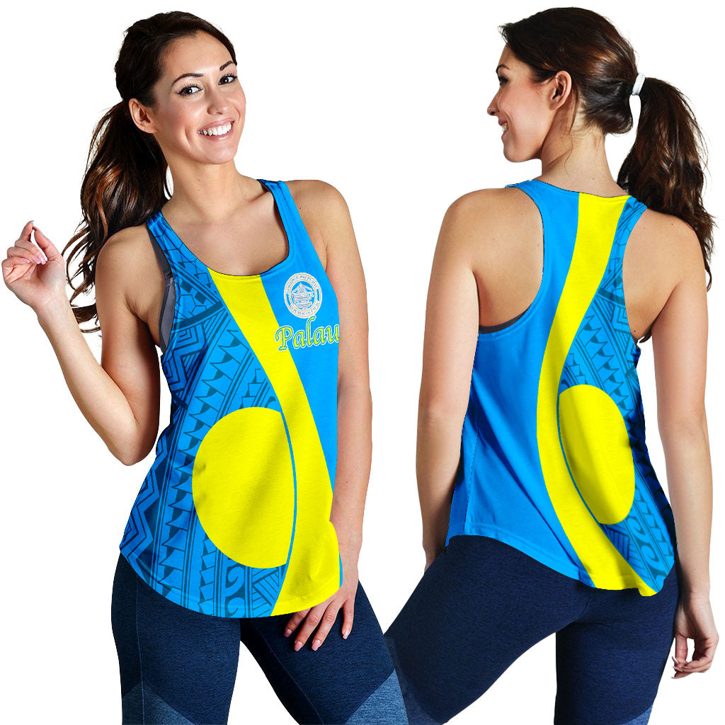 Palau Women Tank Top - Tribal Pattern - LT12 Blue - Polynesian Pride