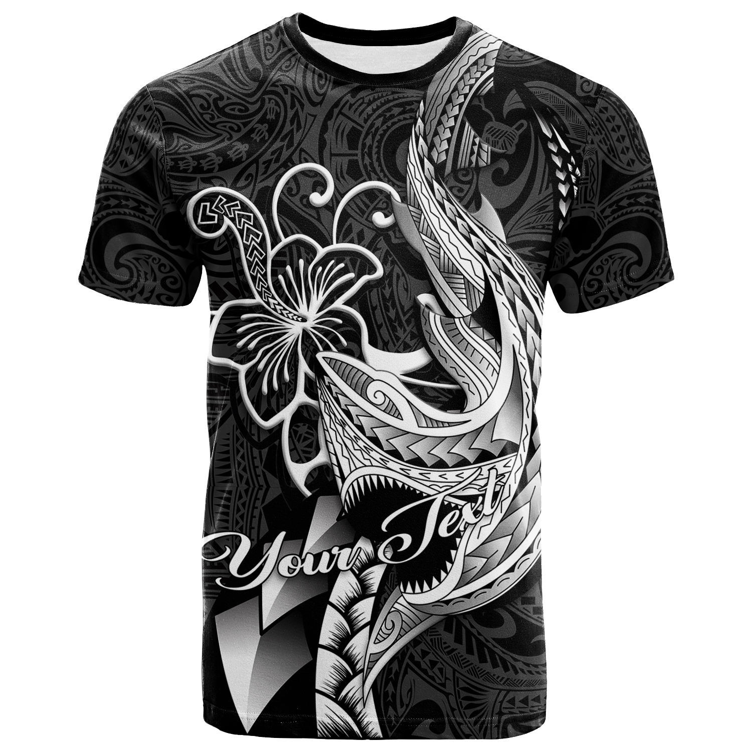 (Custom Personalised) Polynesian Shark Tattoo Hawaii Tribal T-Shirt Kid - LT12 - Polynesian Pride