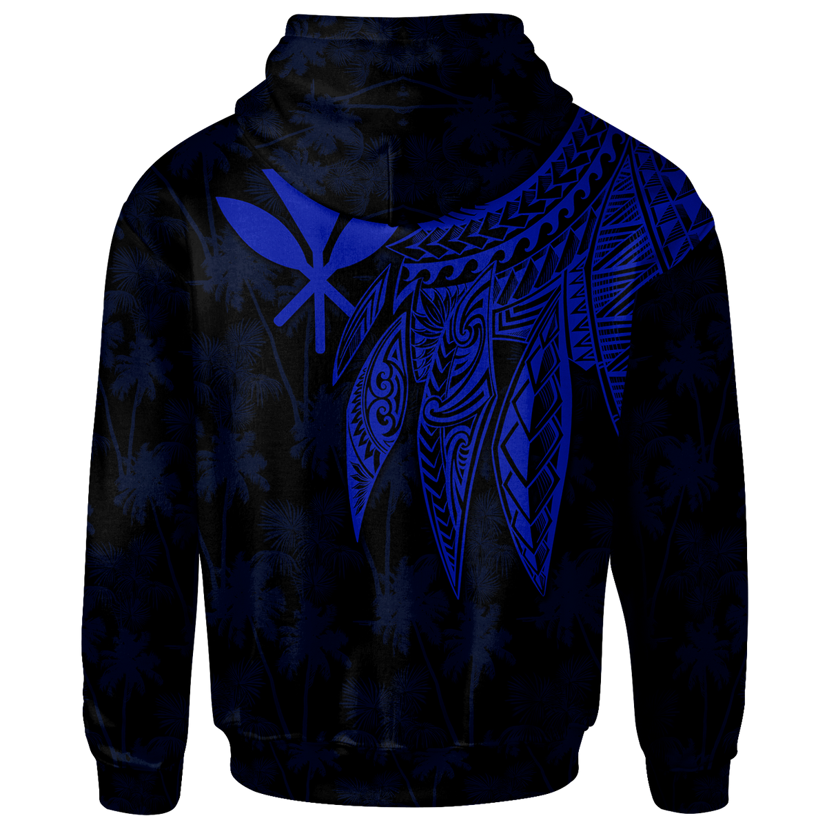 Polynesian Hawaii Kanaka Maoli Zip up Hoodie Polynesian Wings (Blue) - Polynesian Pride