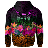 Fiji Zip up Hoodie Summer Hibiscus - Polynesian Pride