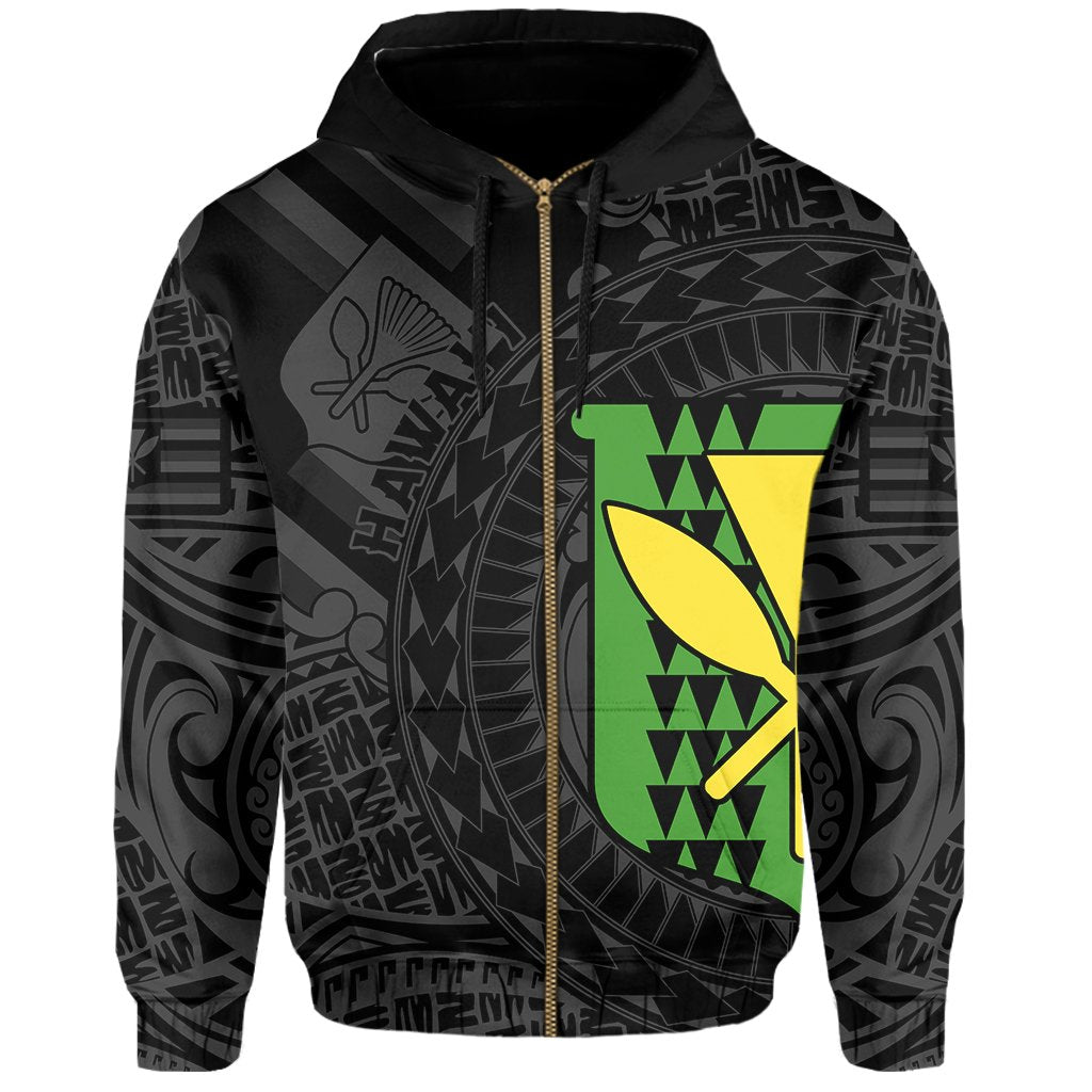 Polynesian Kakau Kanaka maoli Hawaii Zip Hoodie Circle Style - Polynesian Pride