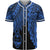 Guam Polynesian Custom Personalised Baseball Shirt - Tribal Wave Tattoo Blue Unisex Blue - Polynesian Pride