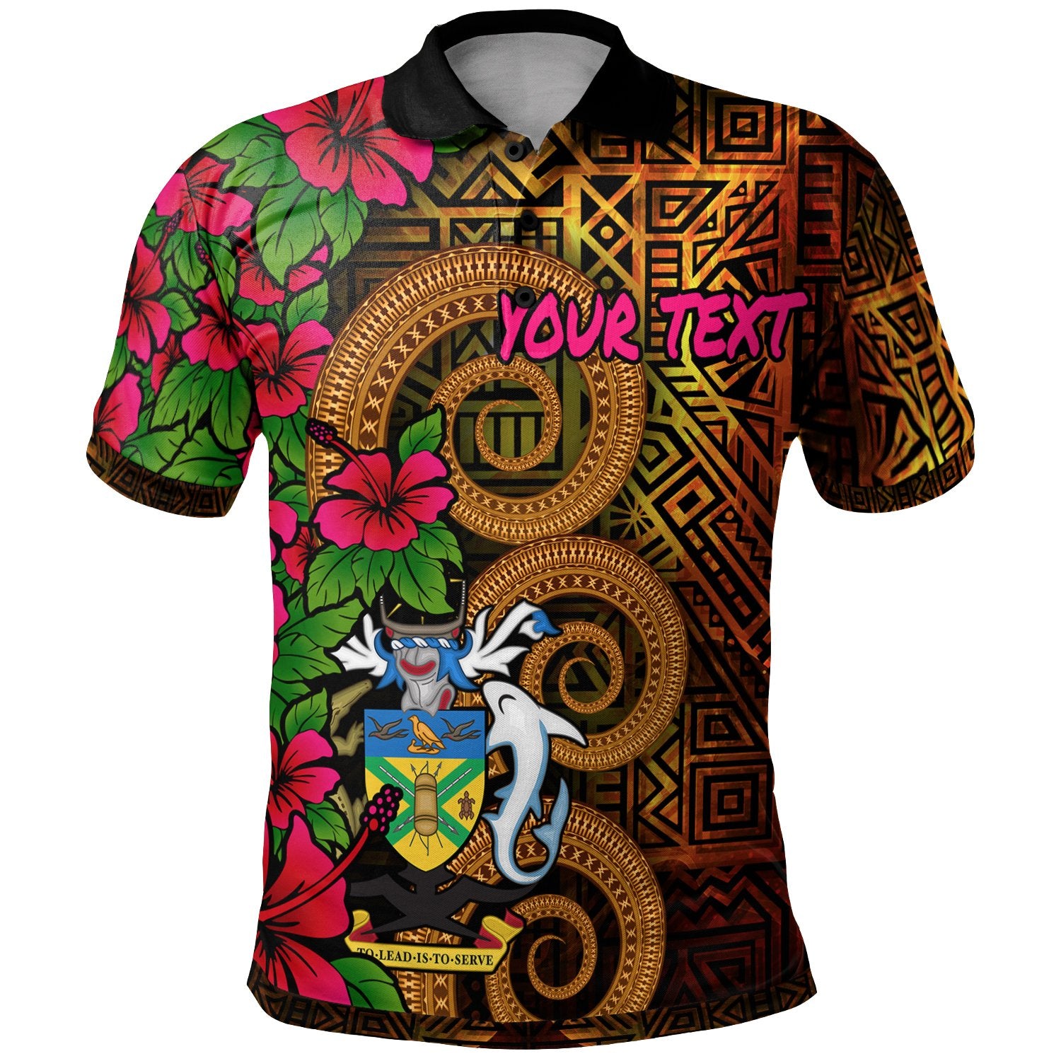 Solomon Islands Polynesian Custom Polo Shirt Hibiscus Vintage Unisex Orange - Polynesian Pride