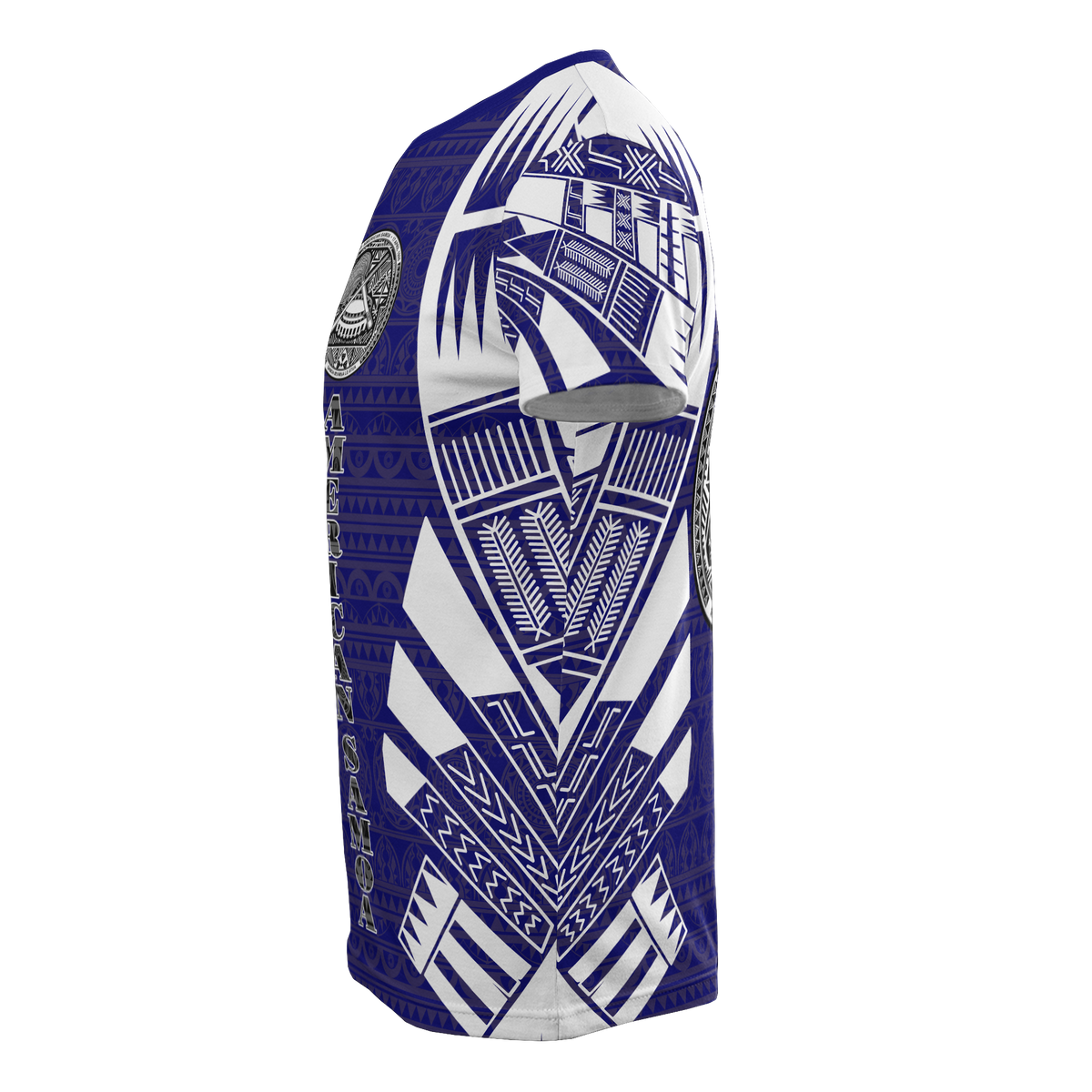 American Samoa T Shirt American Samoan Seal Polynesian Tattoo Dark Blue Style - Polynesian Pride