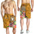 Fiji Custom Personalised Men's Shorts - Turtle Plumeria (Gold) - Polynesian Pride