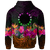 Cook Islands Polynesian Zip up Hoodie Summer Hibiscus - Polynesian Pride