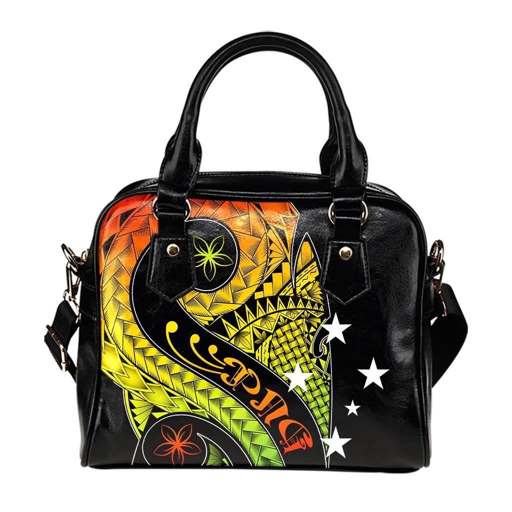 Papua New Guinea Shoulder Handbag - PNG Bird And Polynesian Decorative Pattern - Polynesian Pride