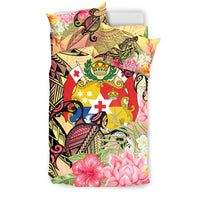 Tonga Bedding Set - Flowers Tropical With Sea Animals - Polynesian Pride