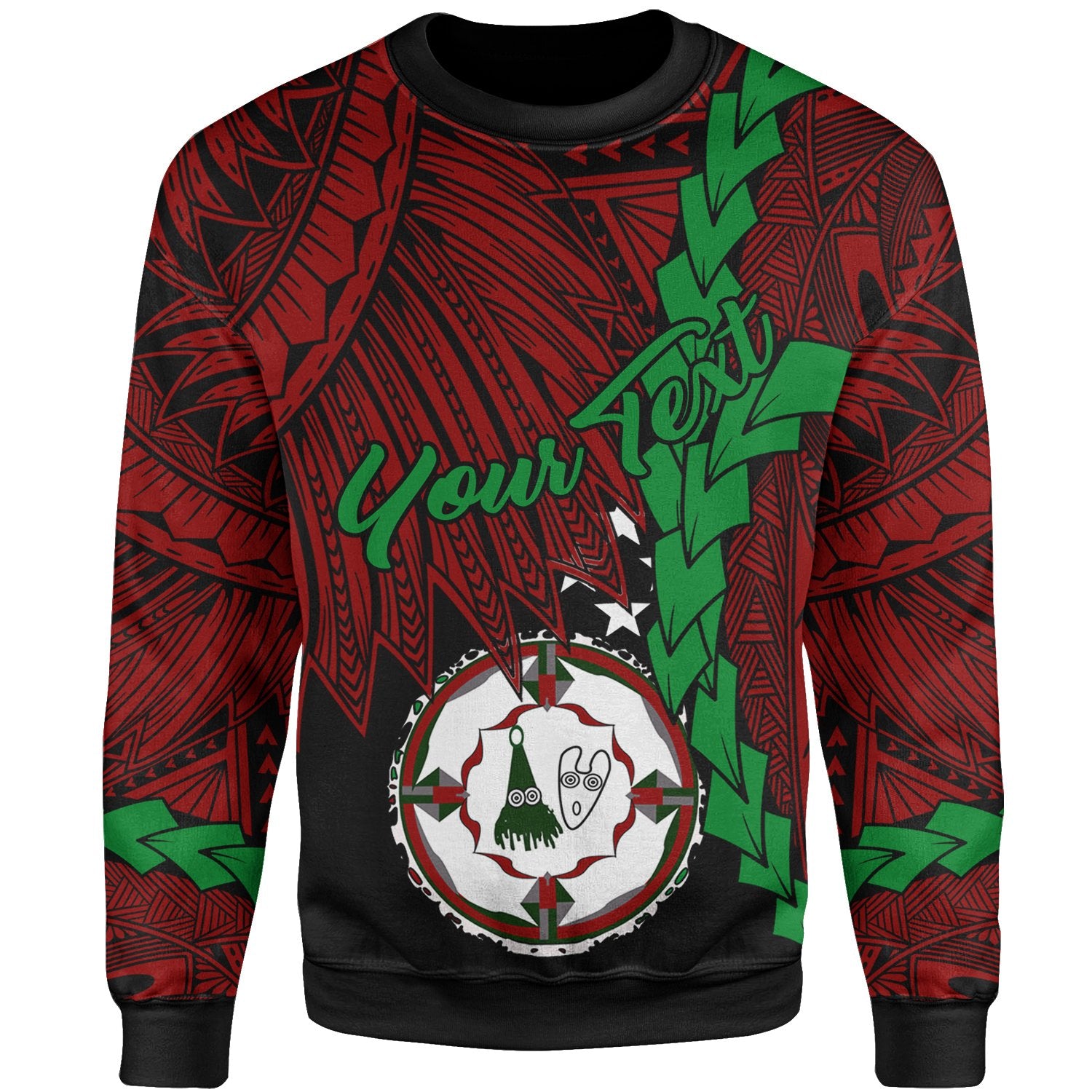 Papua New Guinea East New Britain Province Polynesian Custom Personalised Sweater - Tribal Wave Tattoo Unisex Red - Polynesian Pride