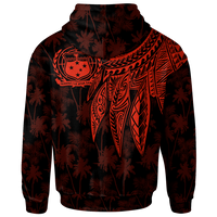 Samoa Zip up Hoodie Polynesian Wings (Red) - Polynesian Pride