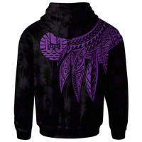 Tahiti Custom Hoodie Polynesian Wings (Purple) - Polynesian Pride