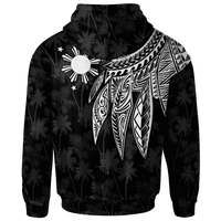 The Philippines Zip up Hoodie Polynesian Wings (White) - Polynesian Pride