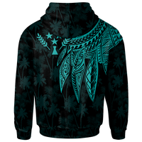 Kosrae Zip up Hoodie Polynesian Wings (Turquoise) - Polynesian Pride