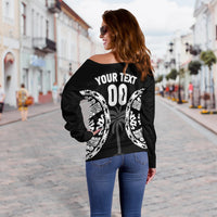 (Custom Personalised) Fiji Rugby Sevens Fijian Tapa Pattern Women Off Shoulder Sweater - LT12 - Polynesian Pride