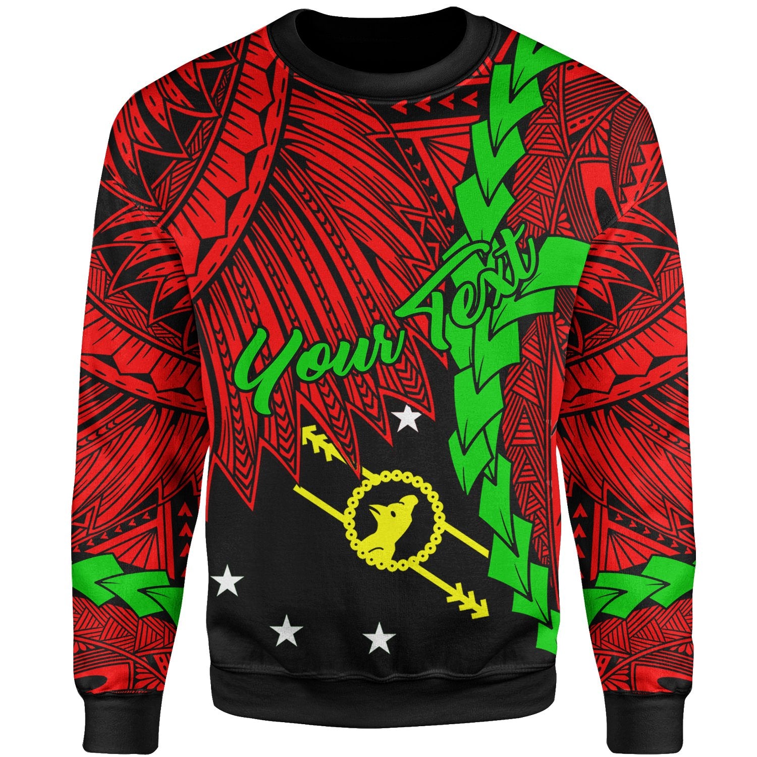 Papua New Guinea Southern Highlands Province Polynesian Custom Personalised Sweater - Tribal Wave Tattoo Unisex Red - Polynesian Pride