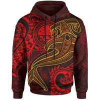 FSM Hoodie Red Shark Polynesian Tattoo Unisex Red - Polynesian Pride
