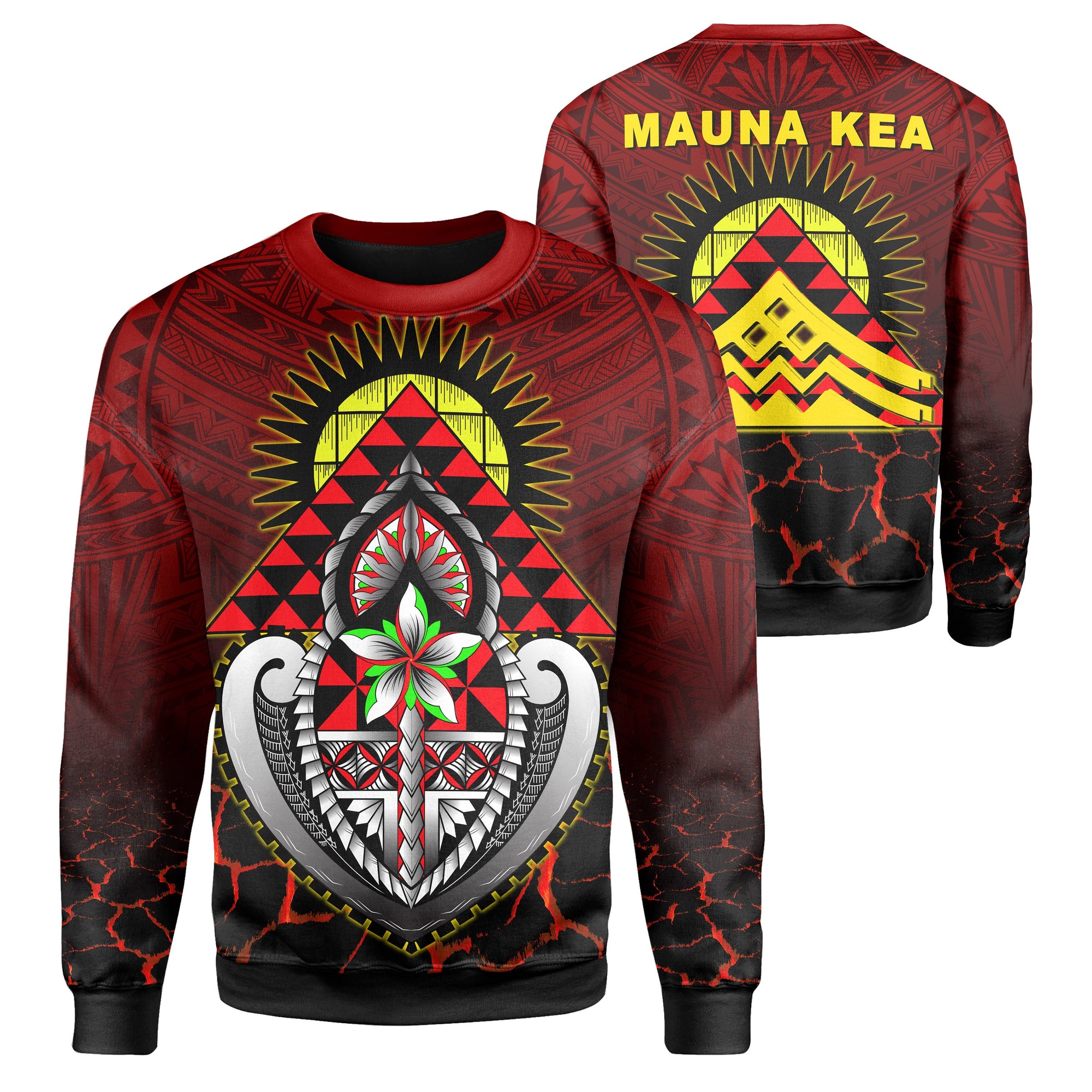 Hawaii Protect Mauna Kea Sweatshirt - AH - Aloha Style Unisex Red - Polynesian Pride