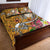 Fiji Custom Personalised Quilt Bed Set - Turtle Plumeria (Gold)