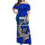 Samoa Off Shoulder Long Dress Hammerhead Shark Blue LT13 Women Blue - Polynesian Pride