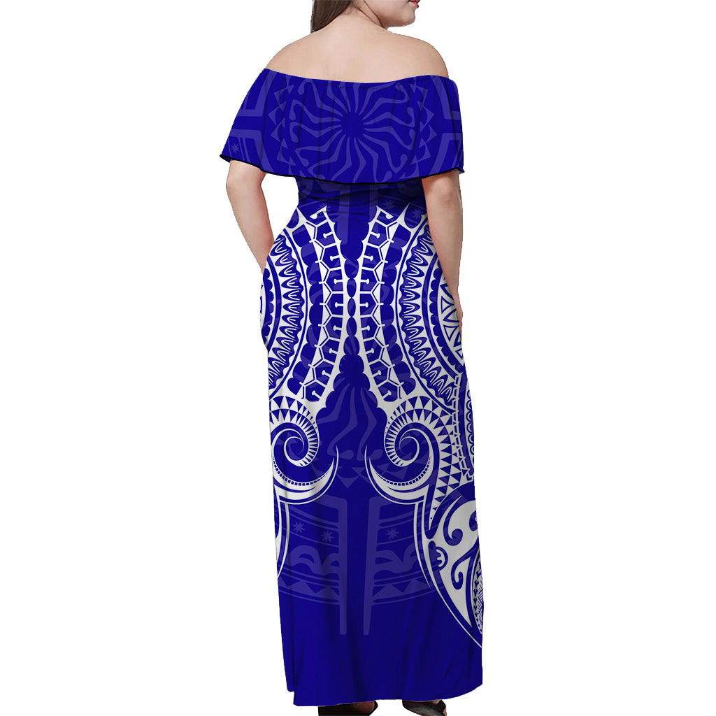 Cook Islands Pukapuka Off Shoulder Long Dress Tribal Pattern