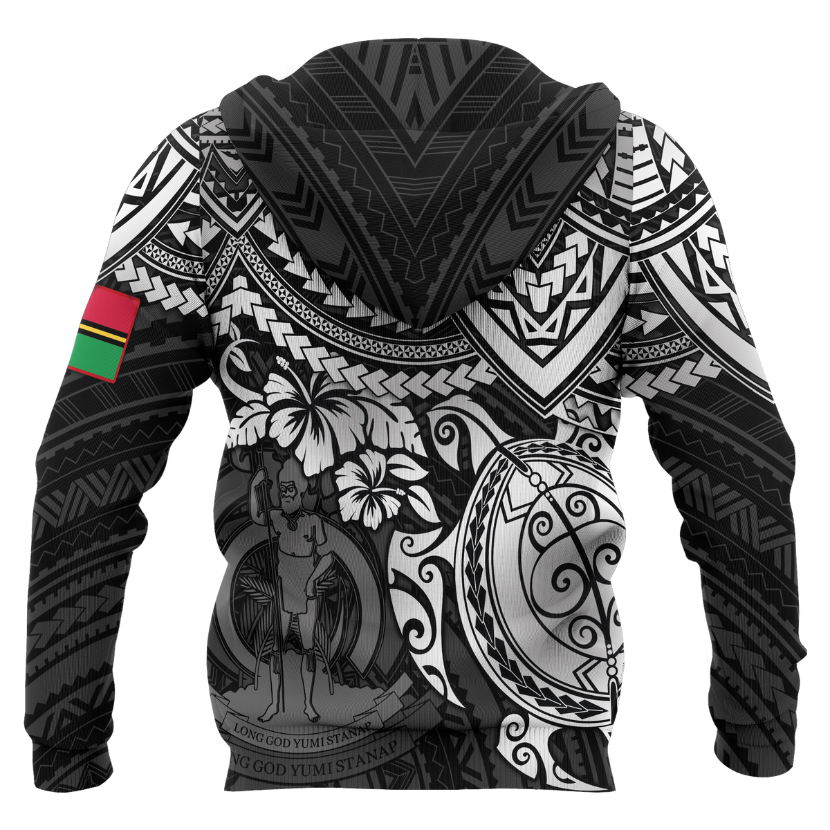 Vanuatu Polynesian Hoodie White Turtle - Polynesian Pride