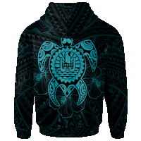 Tahiti Polynesian Hoodie Vintage Polynesian Turtle (Turquoise) - Polynesian Pride