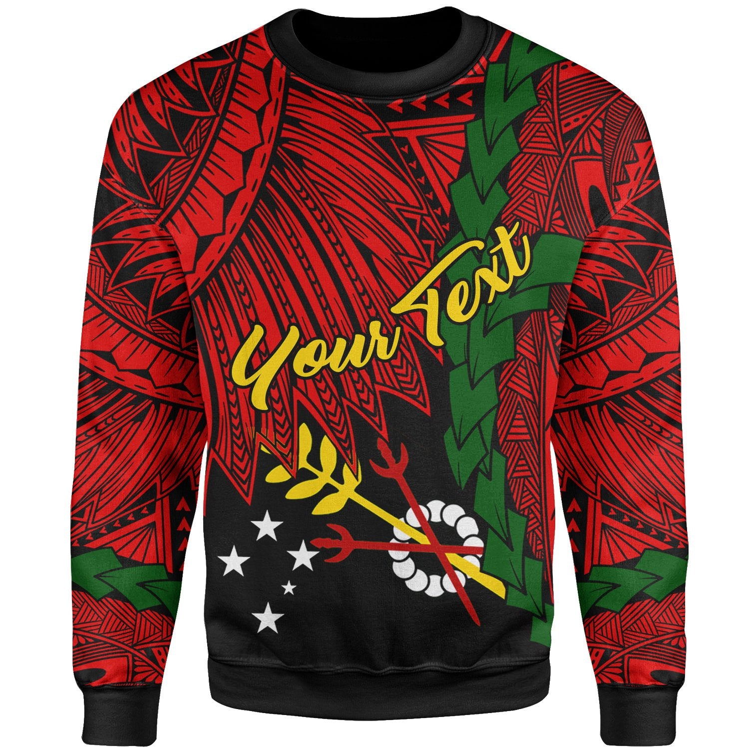 Papua New Guinea Simbu Province Polynesian Custom Personalised Sweater - Tribal Wave Tattoo Unisex Red - Polynesian Pride