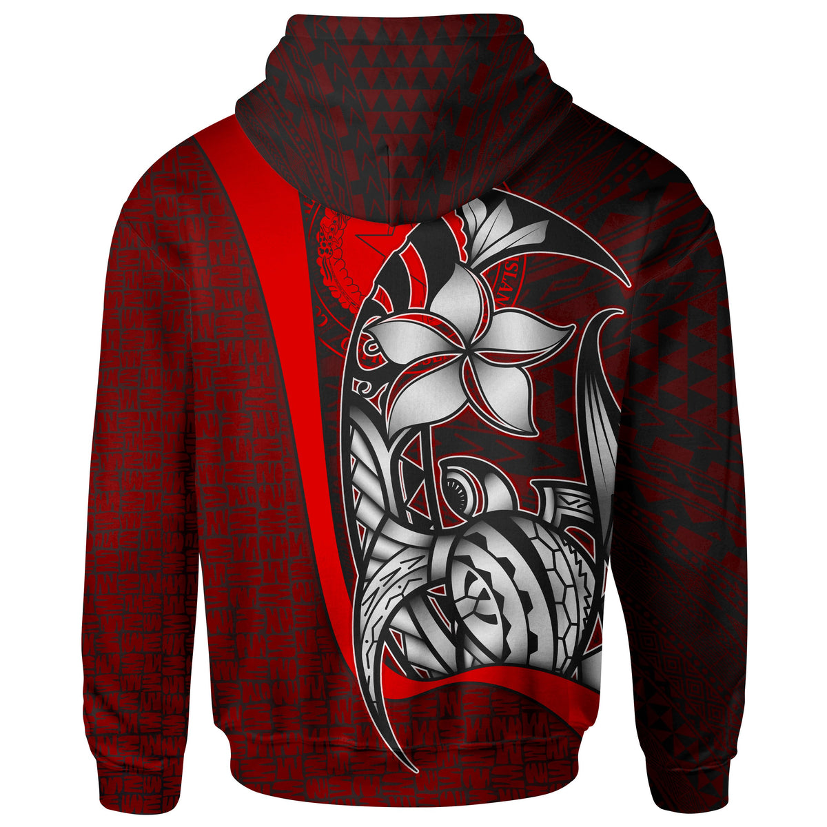 Northern Mariana Islands Polynesian Hoodie Red Turtle with Hook - Polynesian Pride
