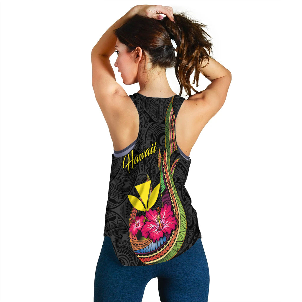 Hawaii Polynesian Fish Hook Hibiscus Women Tank Top - LT12 - Polynesian Pride