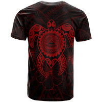 American Samoa Polynesian Custom T Shirt Vintage Polynesian Turtle (Red) - Polynesian Pride