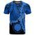 Northern Mariana Islands Polynesian Custom T Shirt Tribal Wave Tattoo Blue Unisex Blue - Polynesian Pride