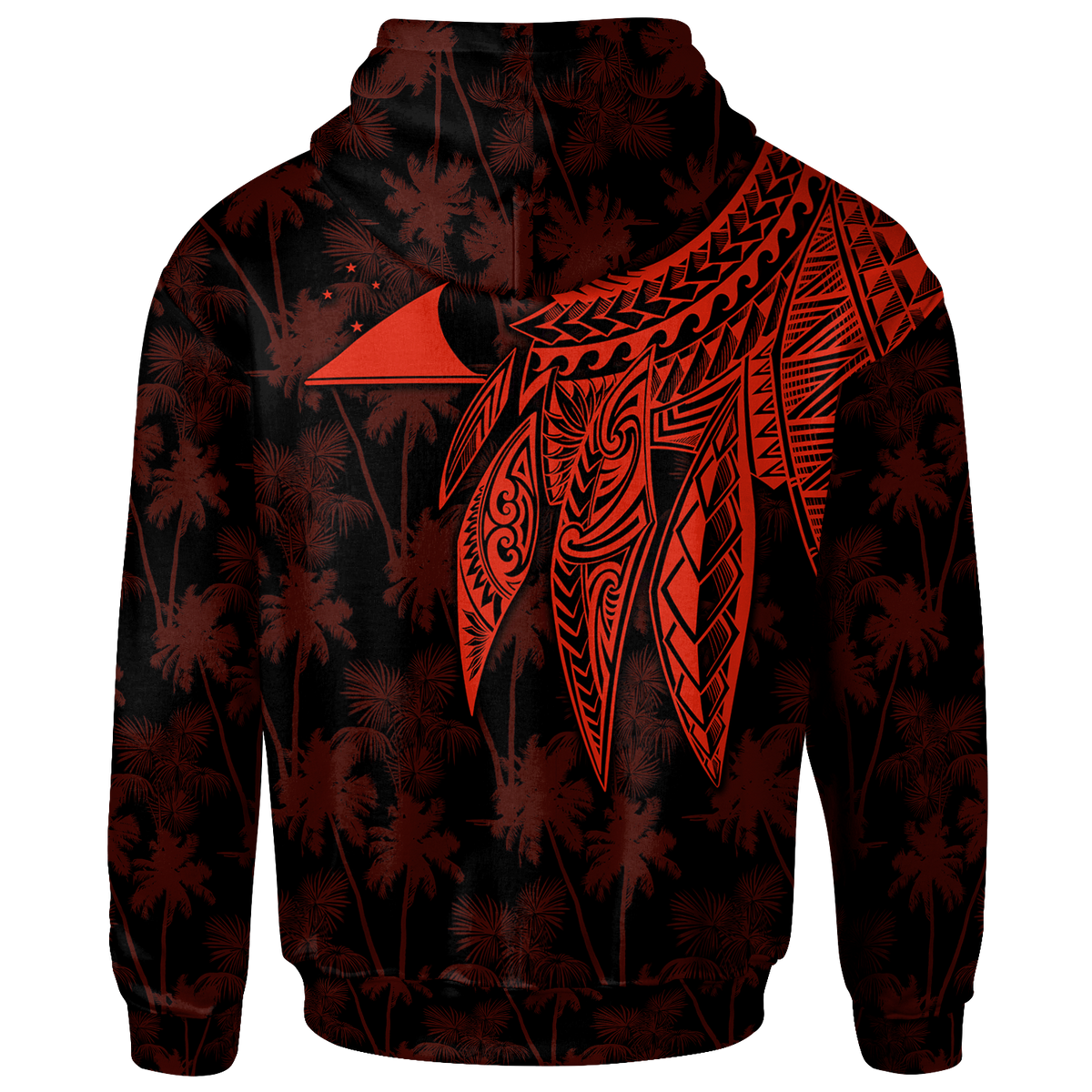Tokelau Polynesian Custom Hoodie Polynesian Wings (Red) - Polynesian Pride