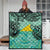 Tokelau Premium Quilt - Vintage Floral Pattern Green Color - Polynesian Pride