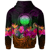Northern Mariana Islands Polynesian Custom Hoodie Summer Hibiscus - Polynesian Pride
