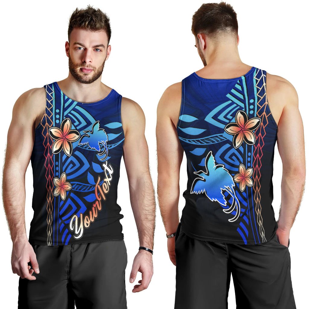Papua New Guinea Custom Personalised Men's Tank Top - Vintage Tribal Mountain - Polynesian Pride