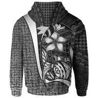 Nauru Polynesian Zip up Hoodie White Turtle with Hook - Polynesian Pride