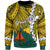 Papua New Guinea Jiwaka Province Polynesian Custom Personalised Sweater - Tribal Wave Tattoo Unisex Yellow - Polynesian Pride