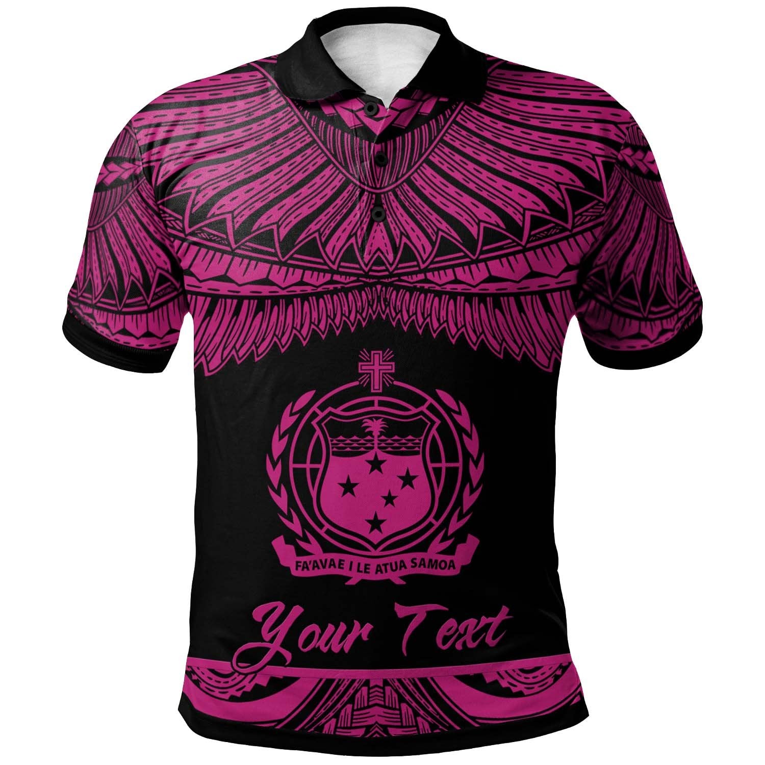 Samoa Custom Polo Shirt Polynesian Tattoo Pink Version Unisex Pink - Polynesian Pride