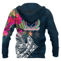 Guam Custom Zip up Hoodie Summer Vibes - Polynesian Pride