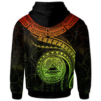 American Samoa Polynesian Zip up Hoodie American Samoan Waves (Reggae) - Polynesian Pride