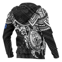 Cook Islands Polynesian Hoodie White Turtle - Polynesian Pride