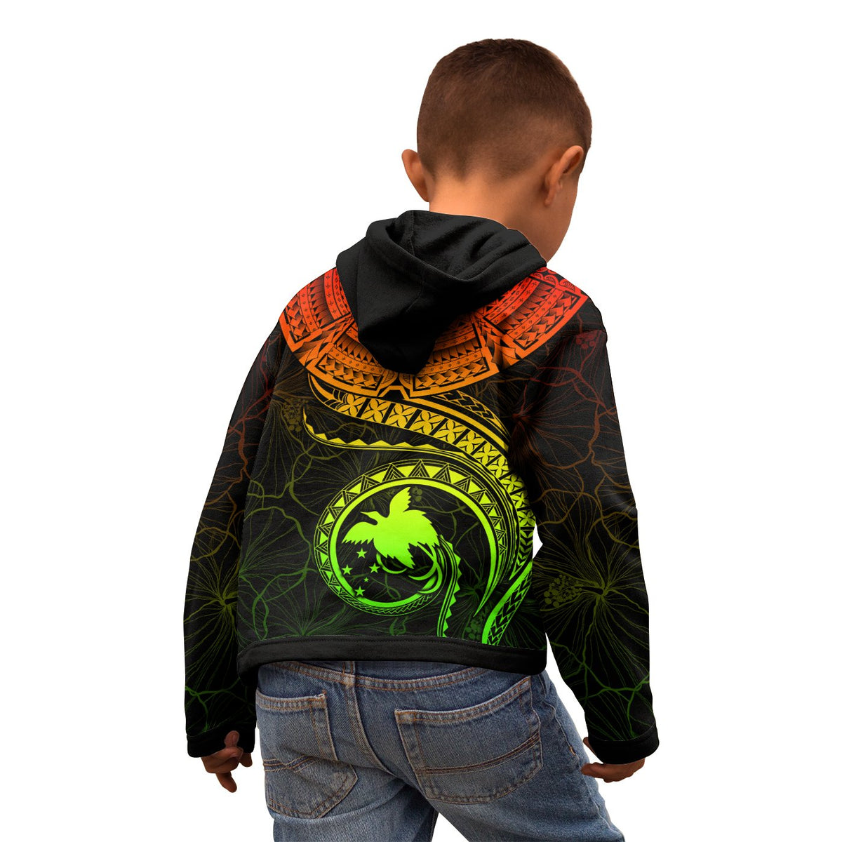 Papua New Guinea Polynesian Custom Zip up Hoodie Papua New Guinea Waves (Reggae) - Polynesian Pride