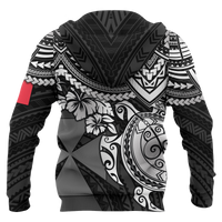 Wallis nd Futuna Polynesian Hoodie White Turtle - Polynesian Pride